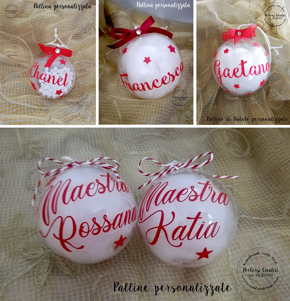 Palline Di Natale Con Foto Personalizzate.Palline Di Natale Personalizzate Nastro Di Raso